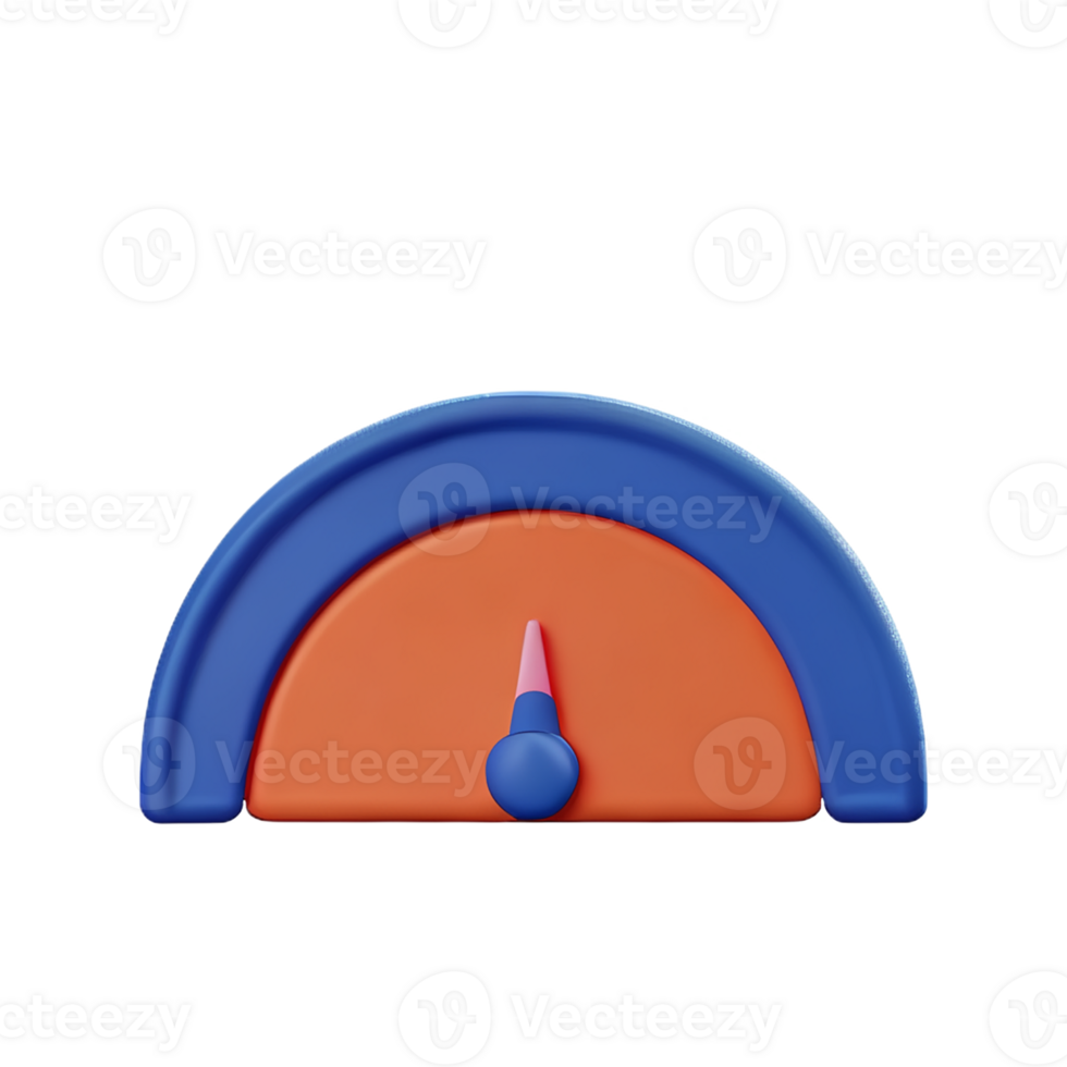 speedometer 3d rendering icon illustration png