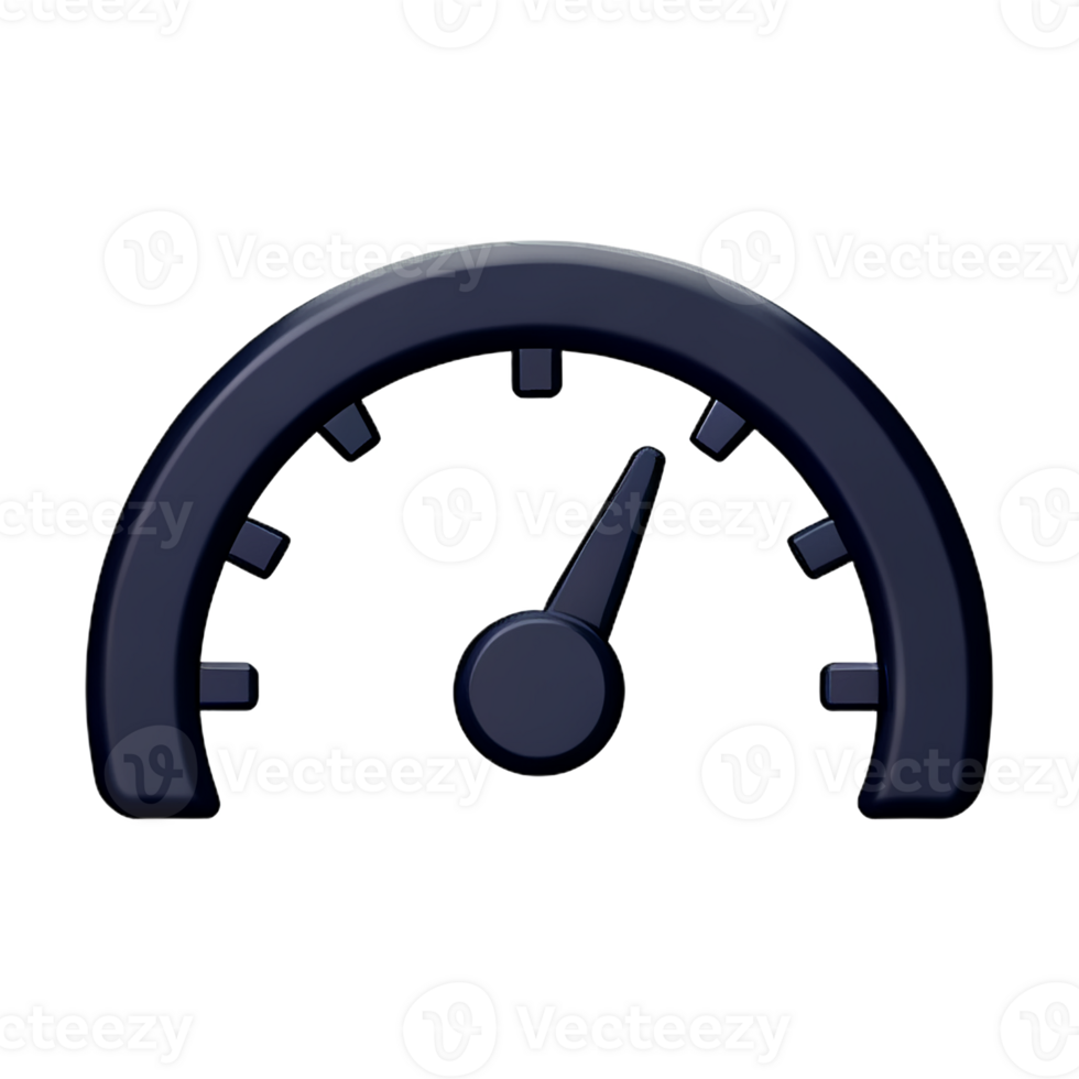 speedometer 3d rendering icon illustration png