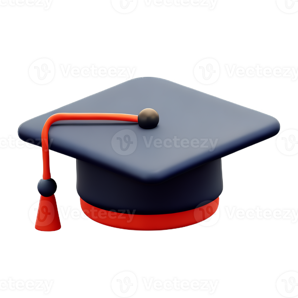 graduation hat 3d rendering icon illustration png