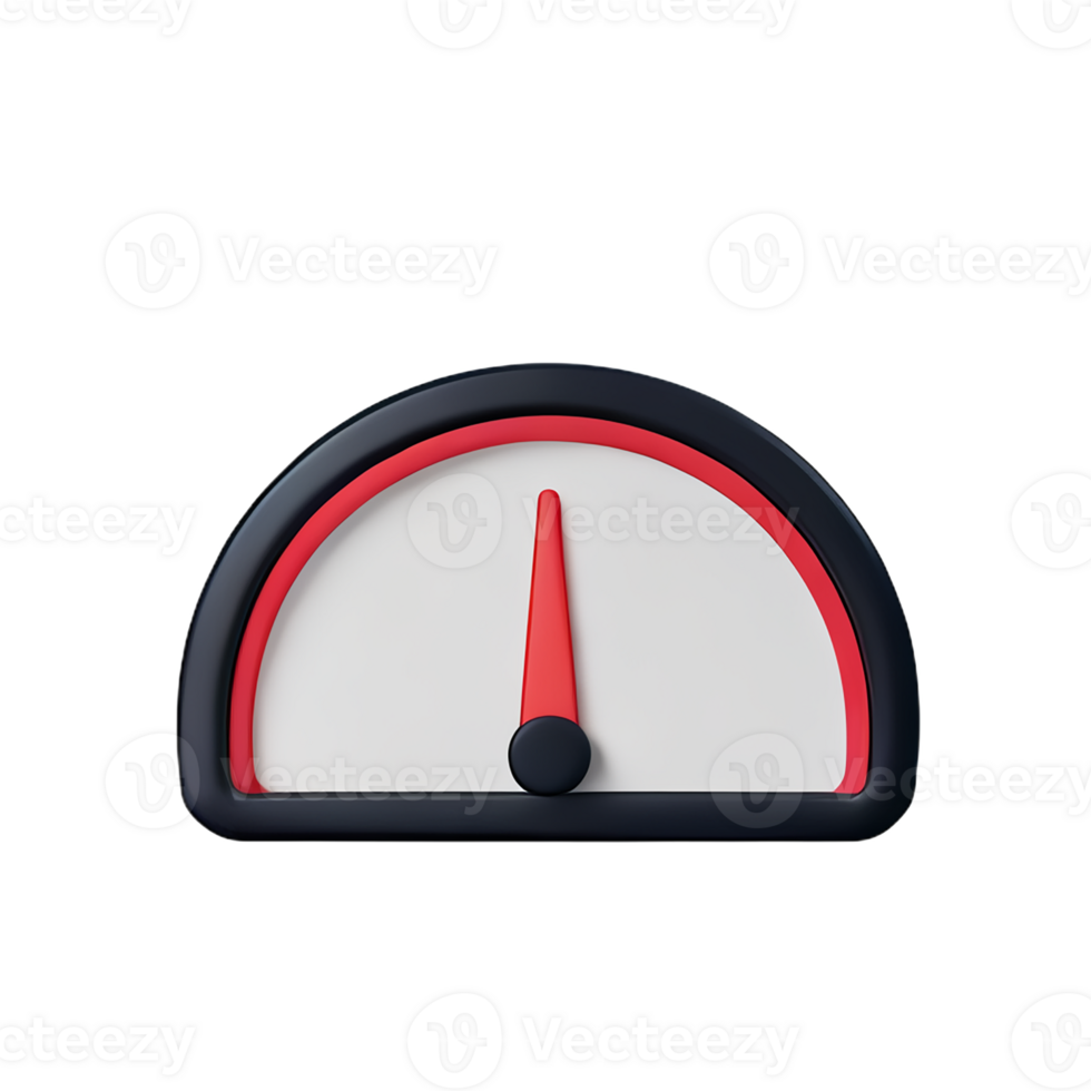 speedometer 3d rendering icon illustration png