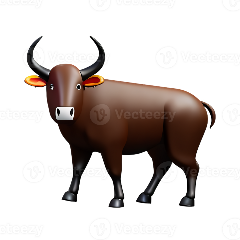 buffalo 3d rendering icon illustration png