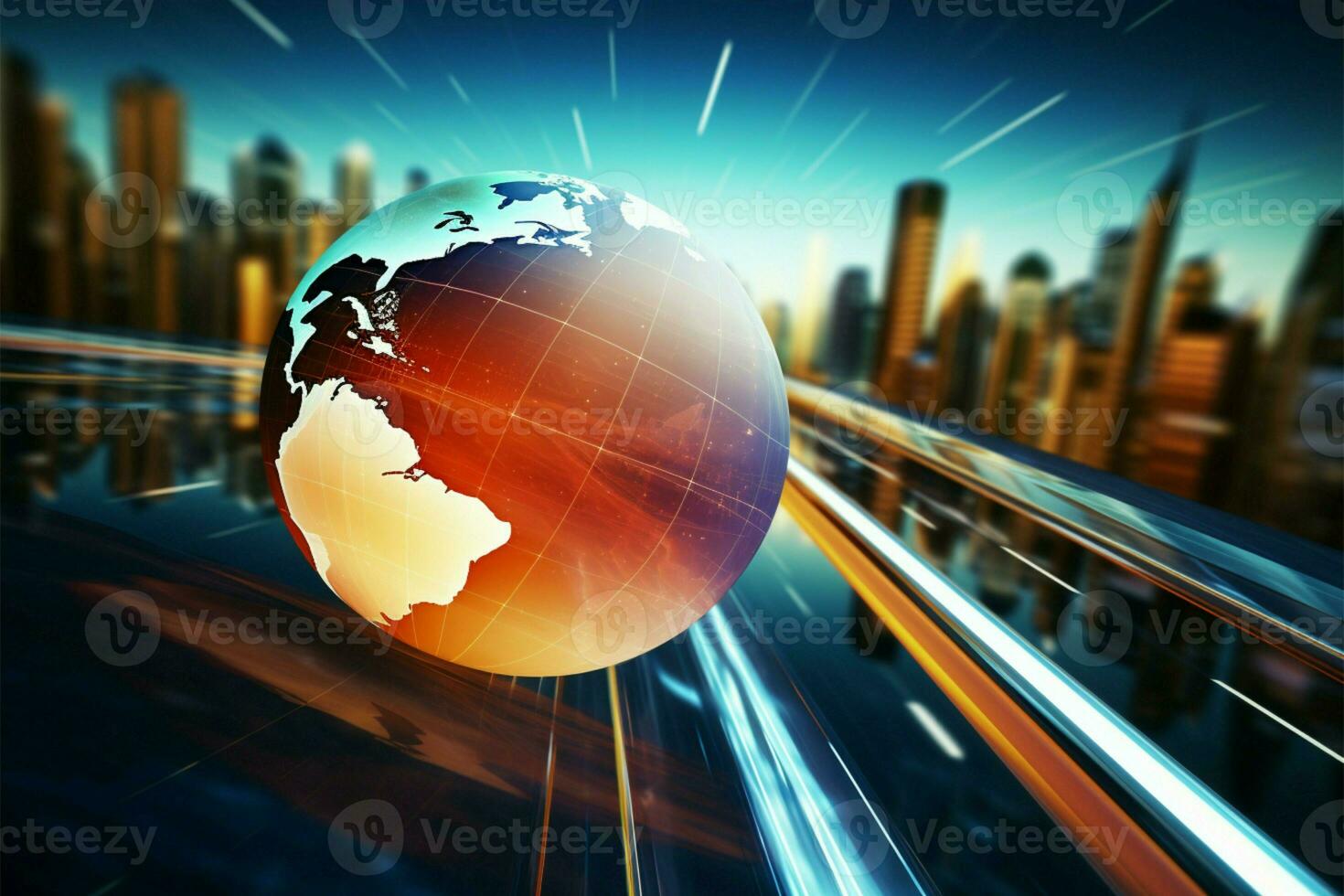Abstract backgrounds blend global communications, technology, and transportation seamlessly AI Generated photo