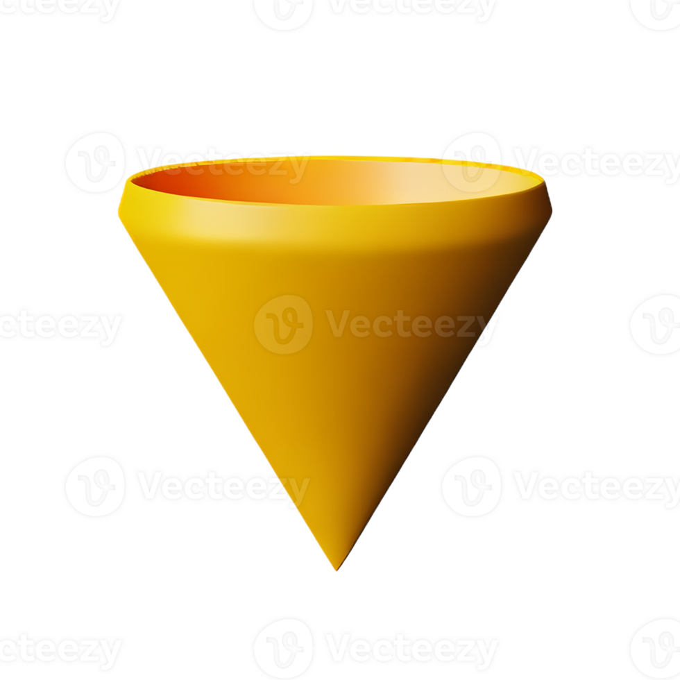 funnel 3d rendering icon illustration png