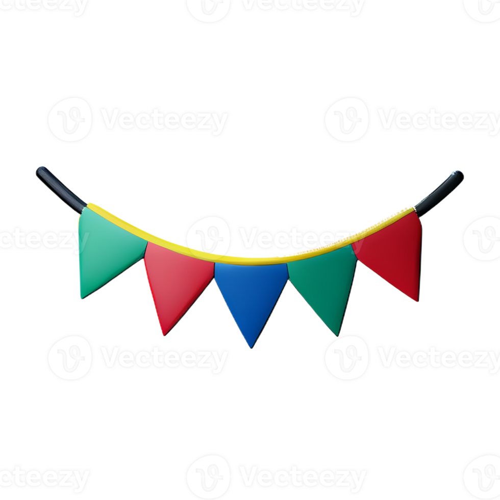 bunting 3d rendering icon illustration png