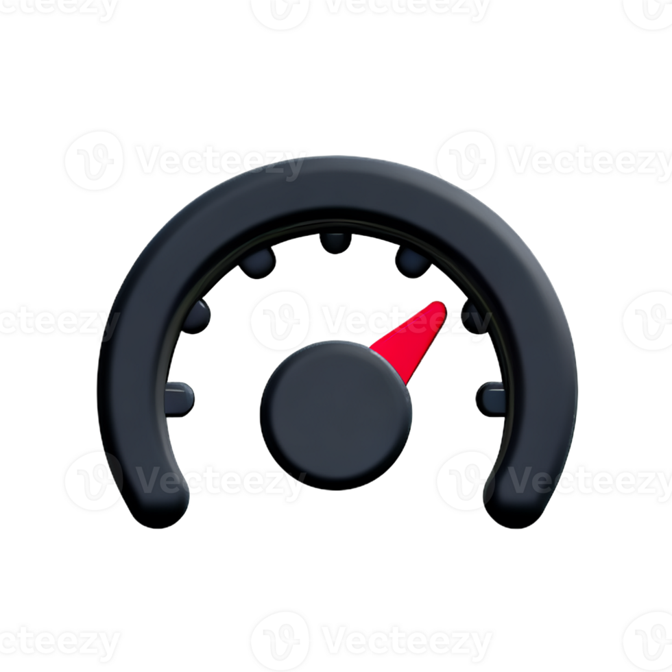 speedometer 3d rendering icon illustration png