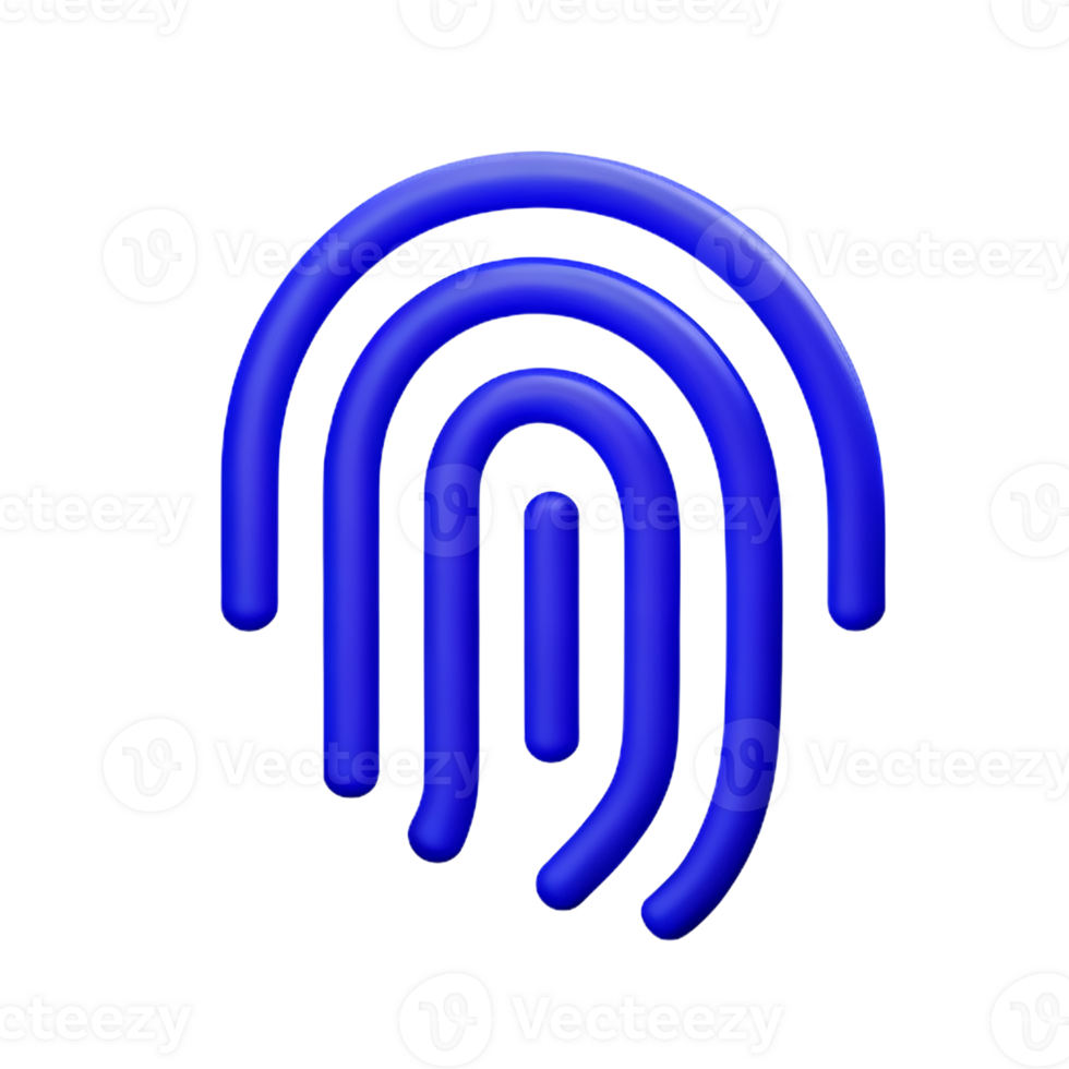 fingerprint 3d rendering icon illustration png