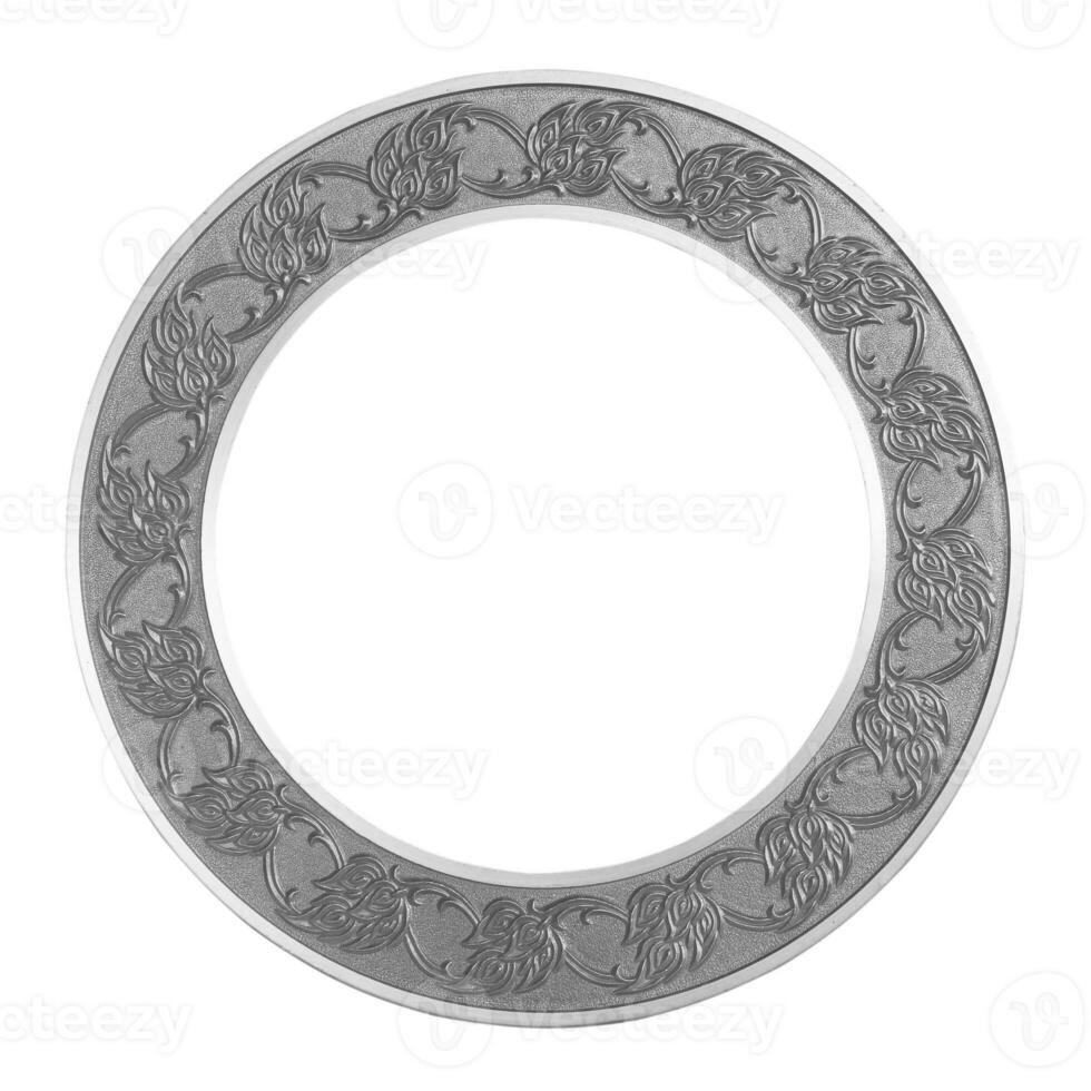 Frame gray circle on isolated white background. photo