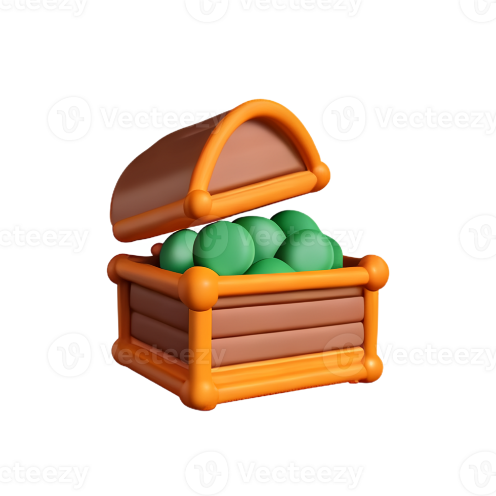 treasure 3d rendering icon illustration png