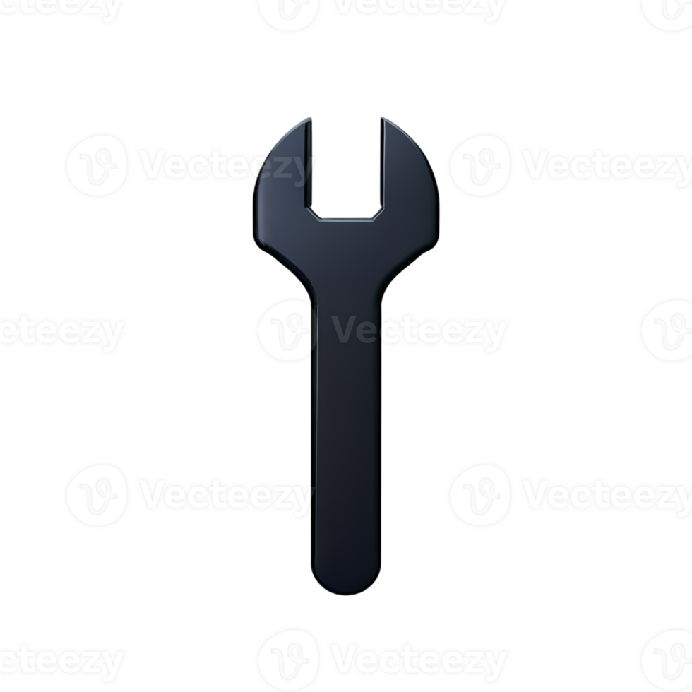 wrench 3d rendering icon illustration png