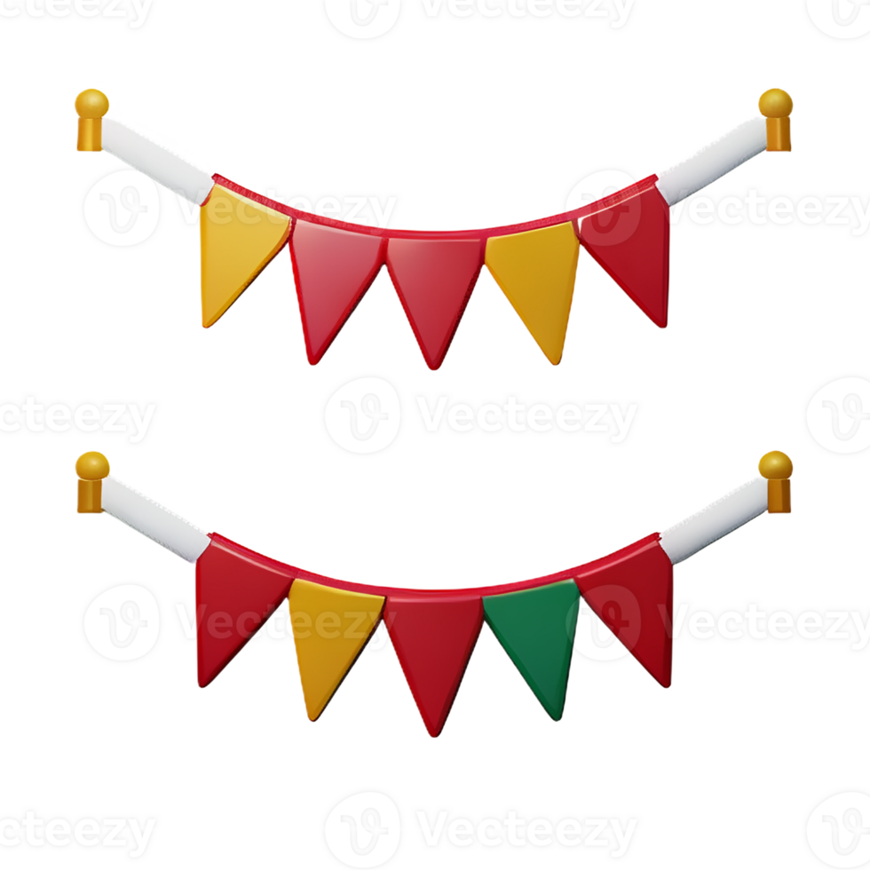 bunting 3d rendering icon illustration png