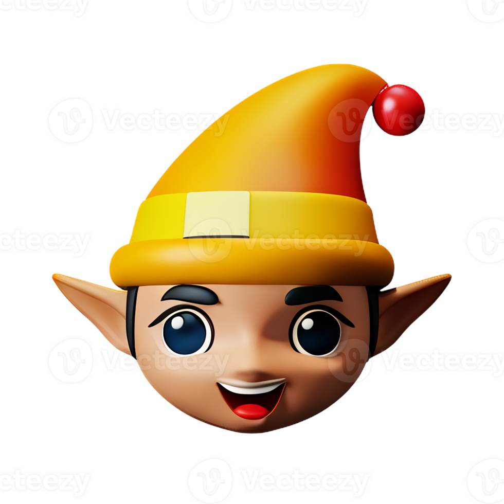 elf face 3d rendering icon illustration png