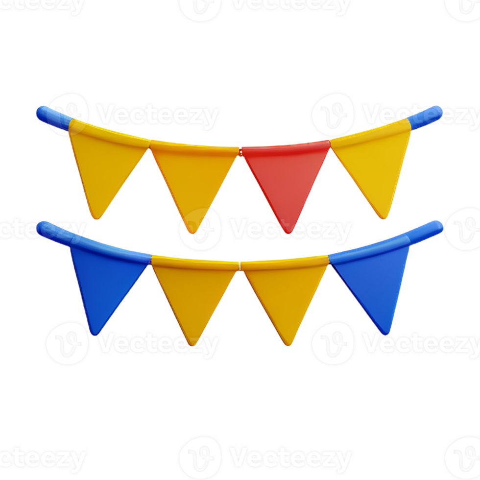 bunting 3d rendering icon illustration png