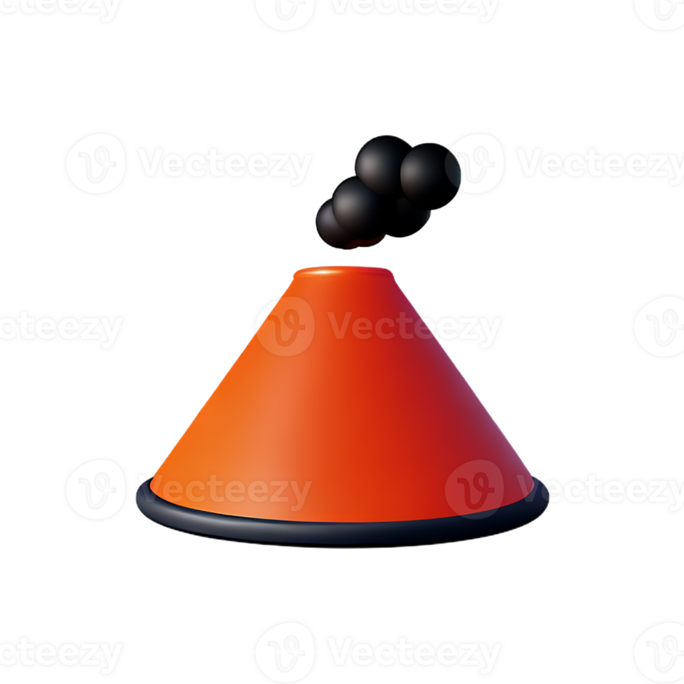 volcano 3d rendering icon illustration png