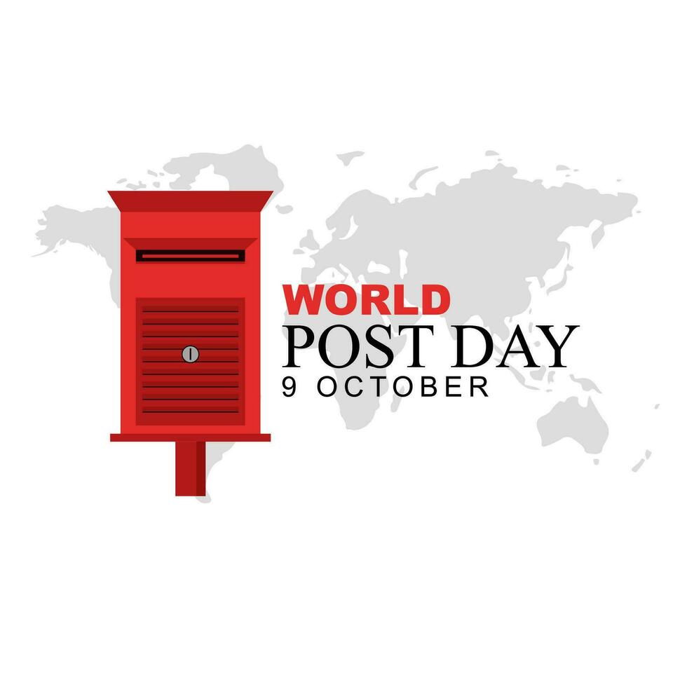 World Post Day is celebrated every year on October 9. Vector illustration