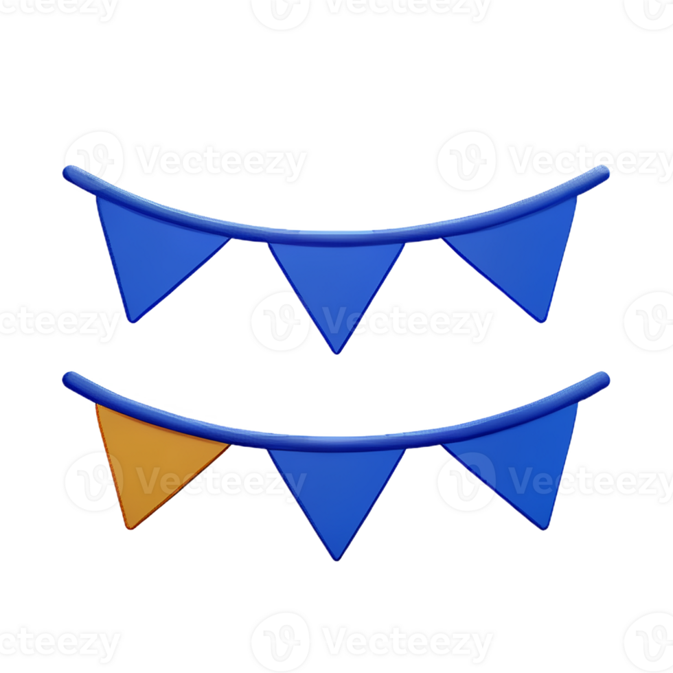 bunting 3d rendering icon illustration png
