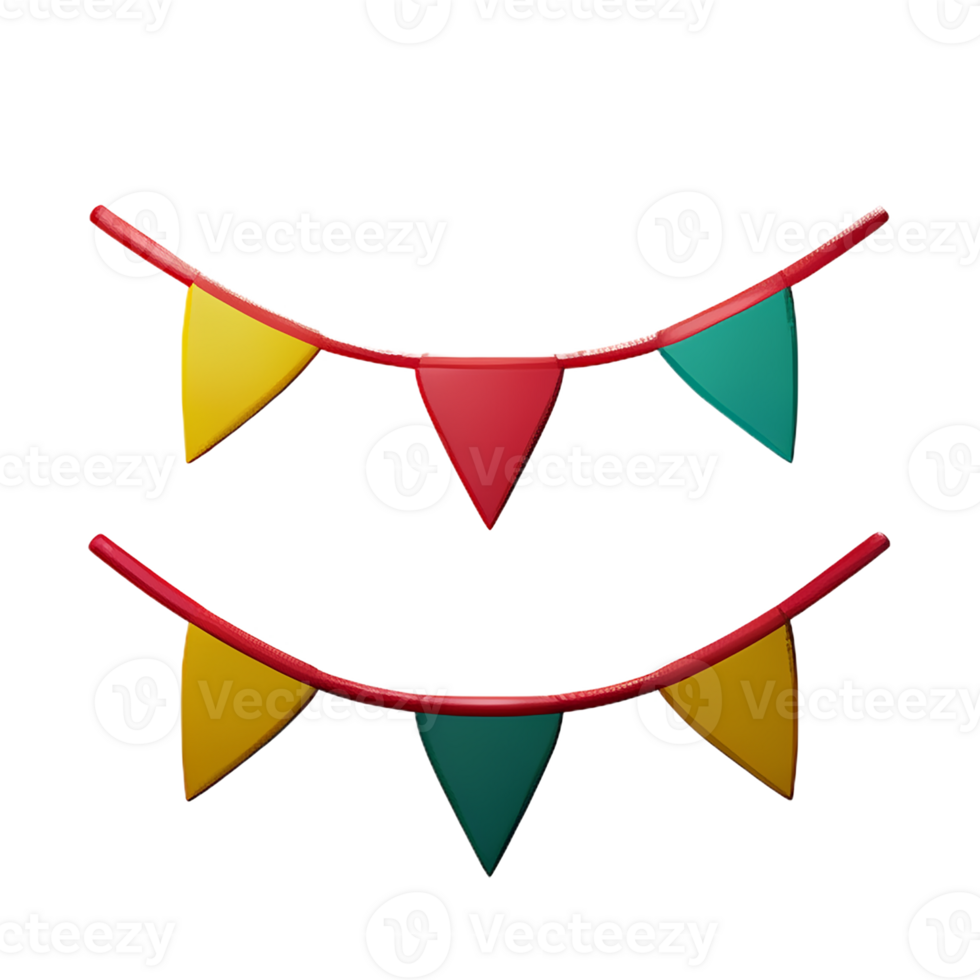 bunting 3d rendering icon illustration png
