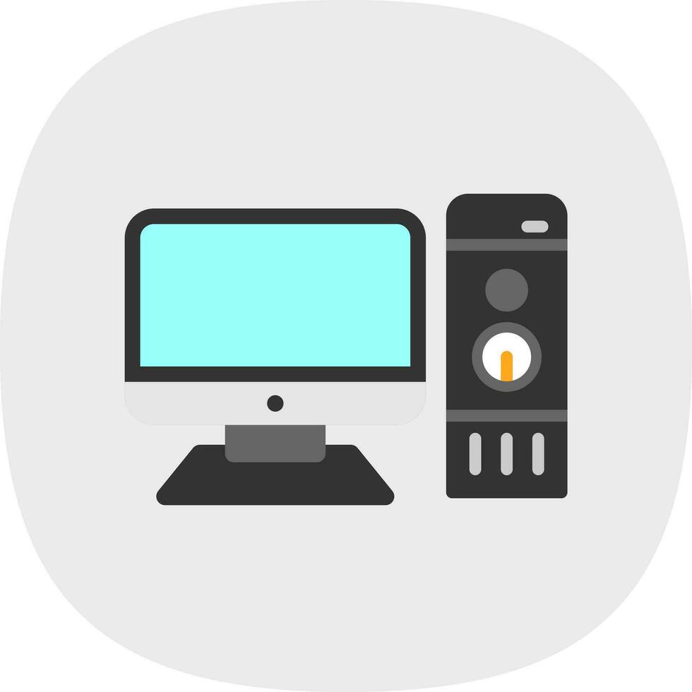 Desktop Computer Vector Icon Design