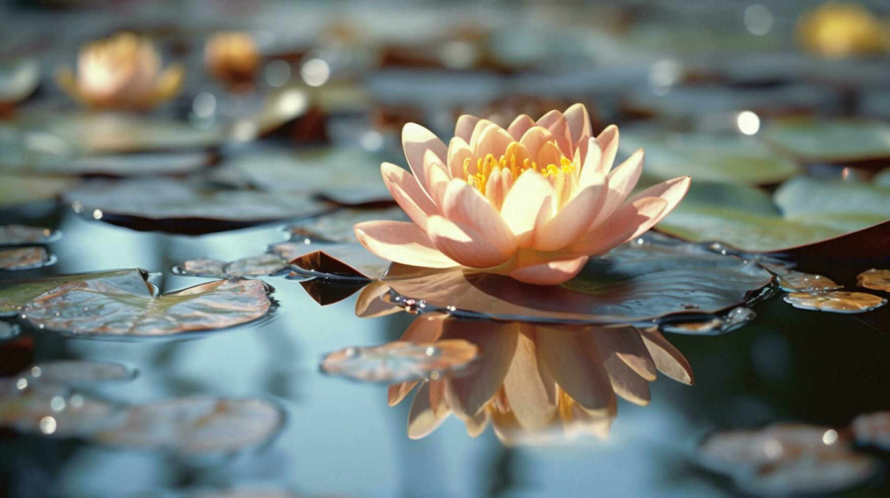 A flower that is floating in some water, Generative AI 29360281 Stock