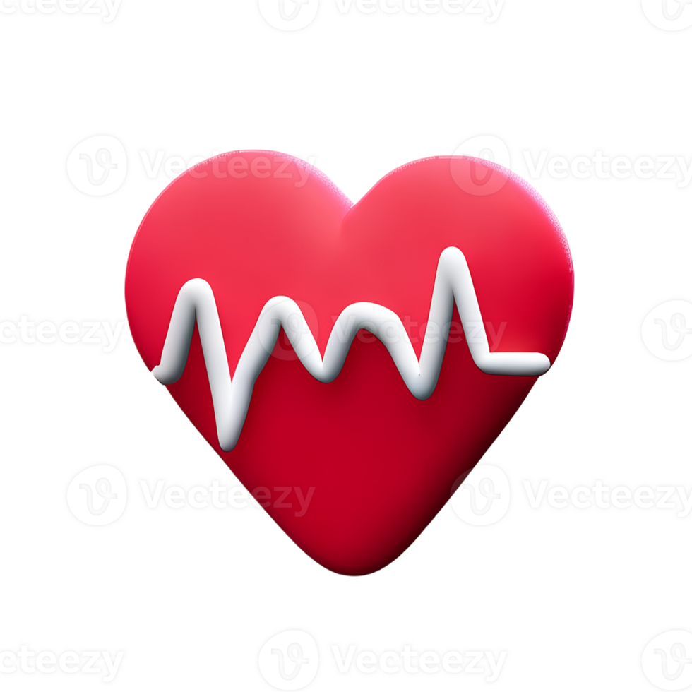 heartbeat 3d rendering icon illustration png