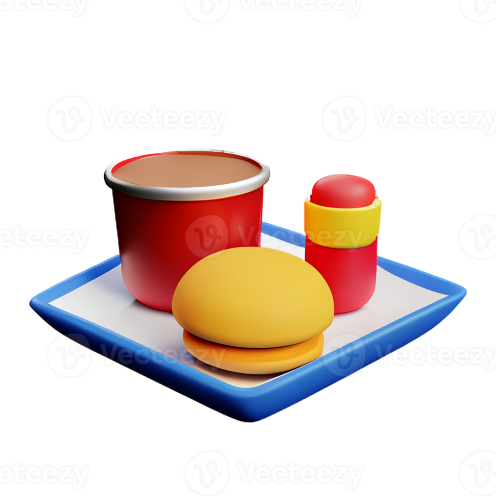 snacks 3d rendering icon illustration png