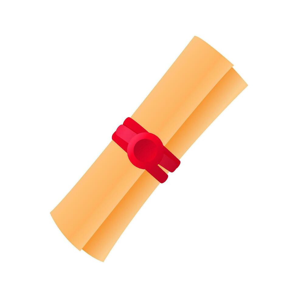 Scroll on a white background. Game icon. Twisted paper. Vector. vector