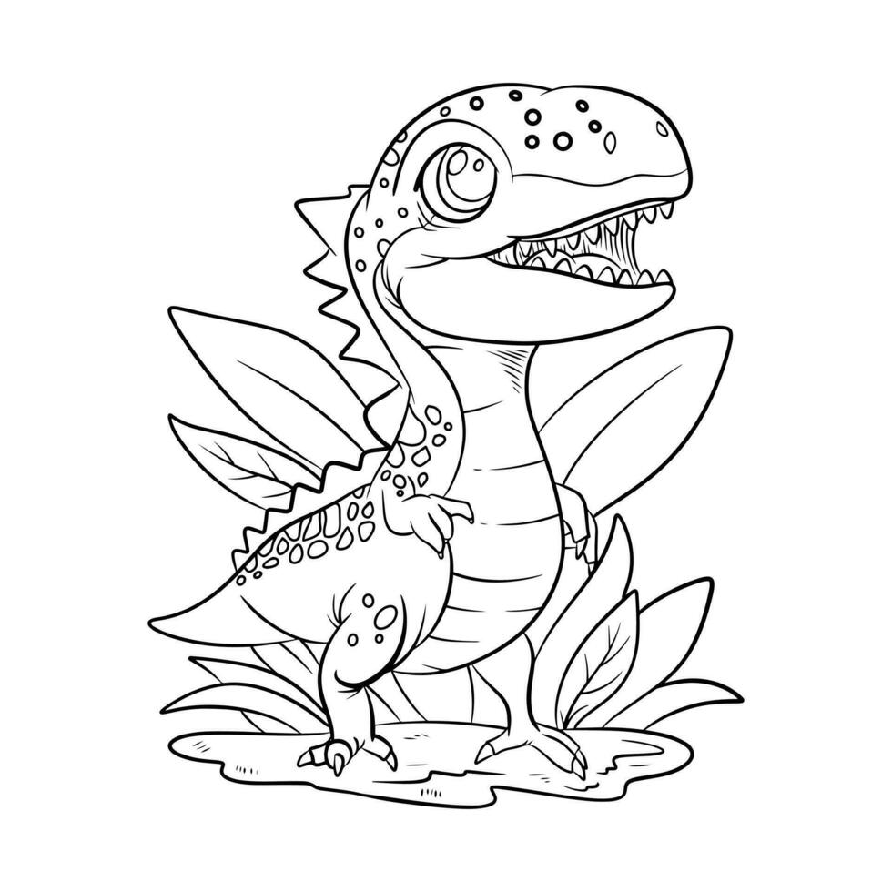 learn coloring for kids, dinosaurs image vector