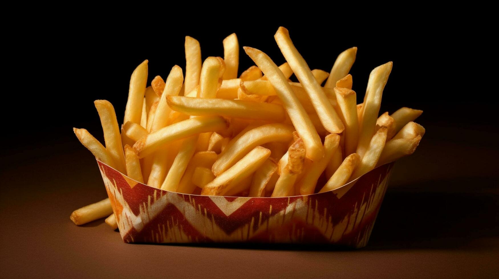 un cesta de francés papas fritas , generativo ai foto