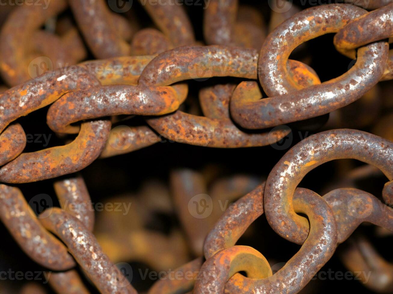 rusty anchor chains in a harbor photo