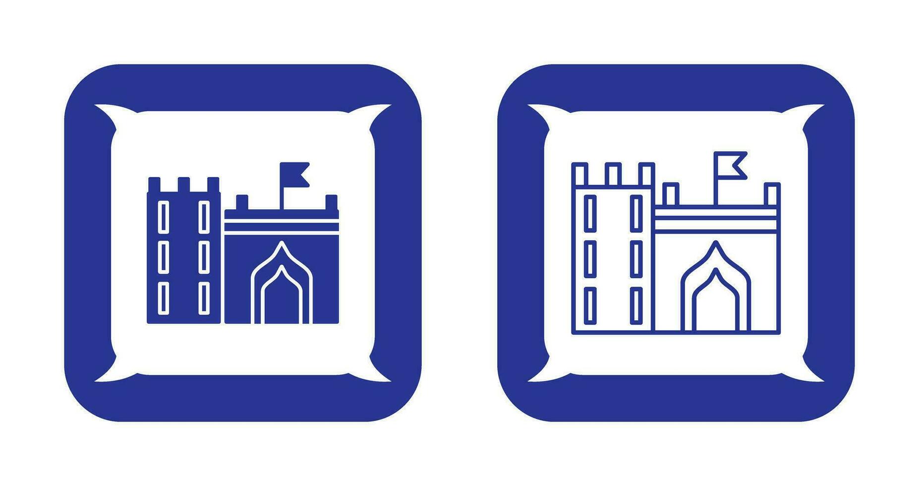 Castle with Flag Vector Icon