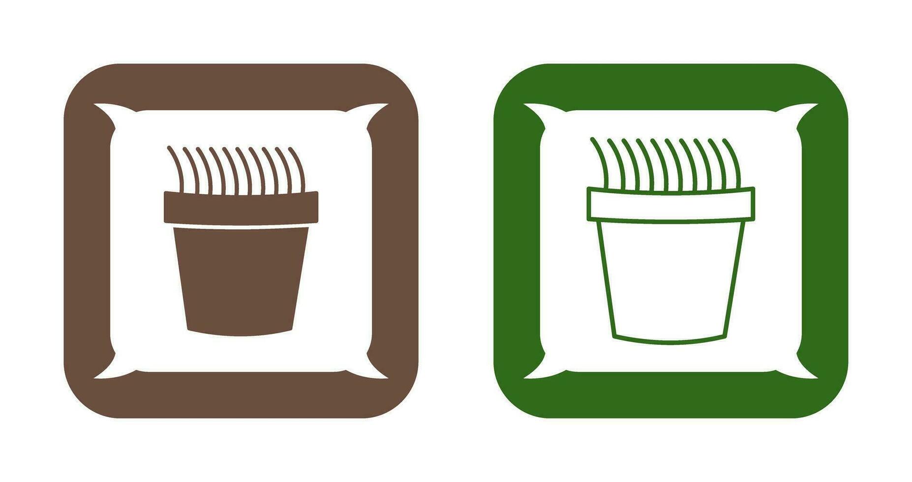 Grass Pot Vector Icon