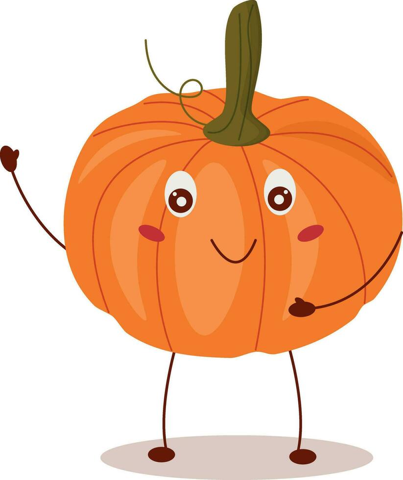 un dibujos animados calabaza con brazos y piernas vector