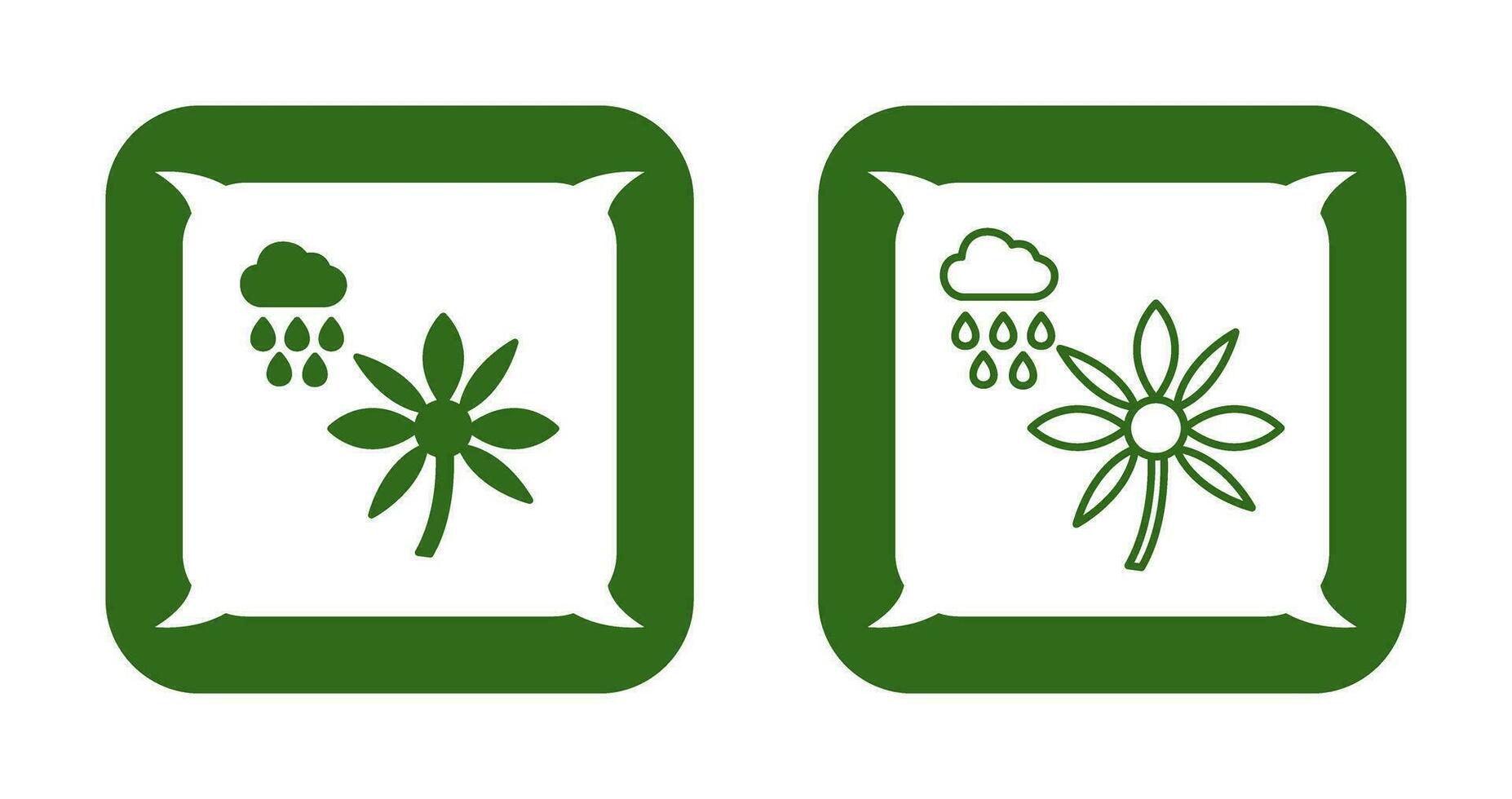 Flower with rain Vector Icon