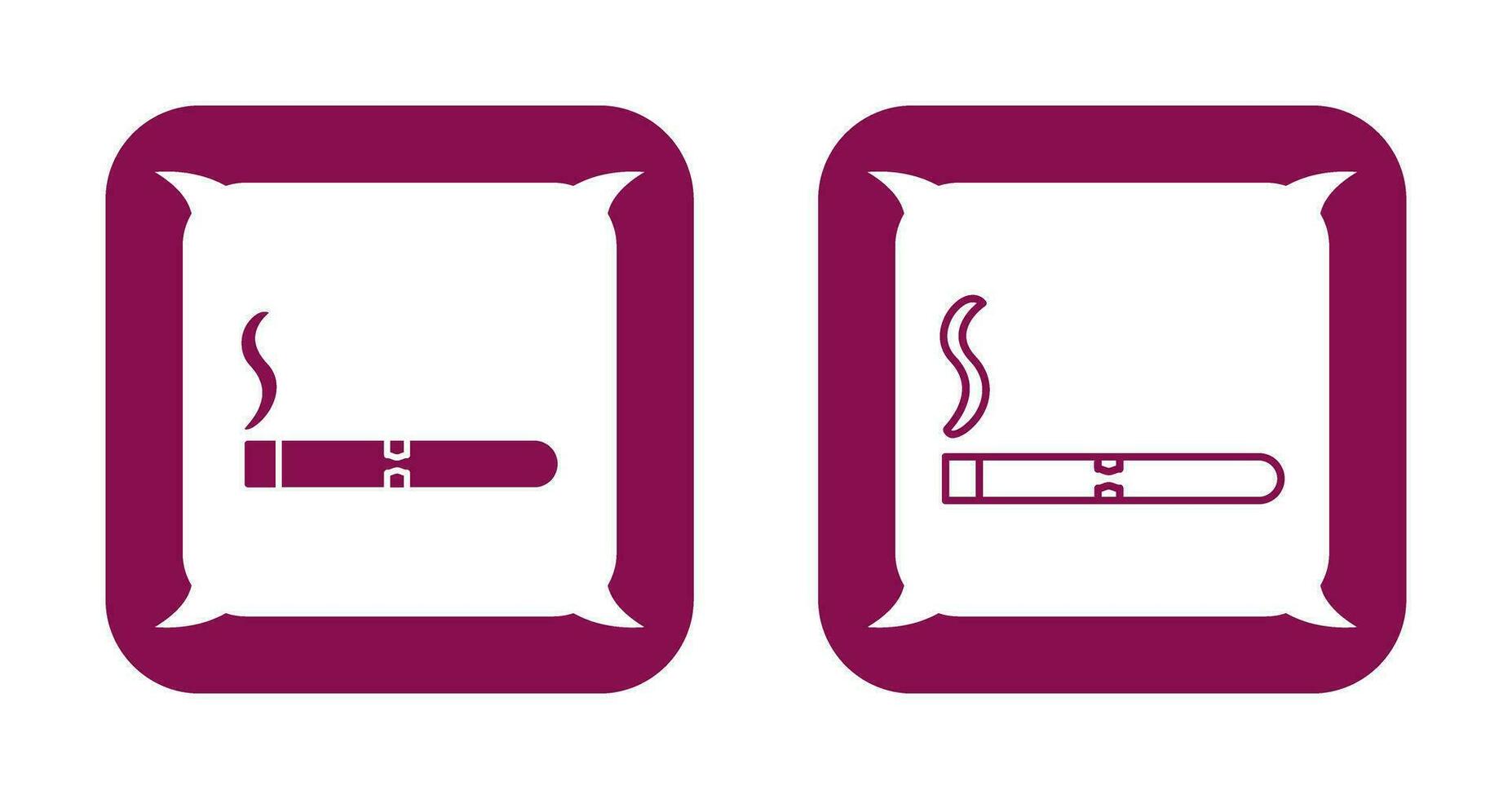 icono de vector de cigarro encendido único