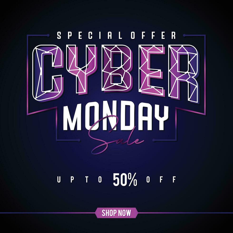 Promotion banner template design Cyber Monday vector