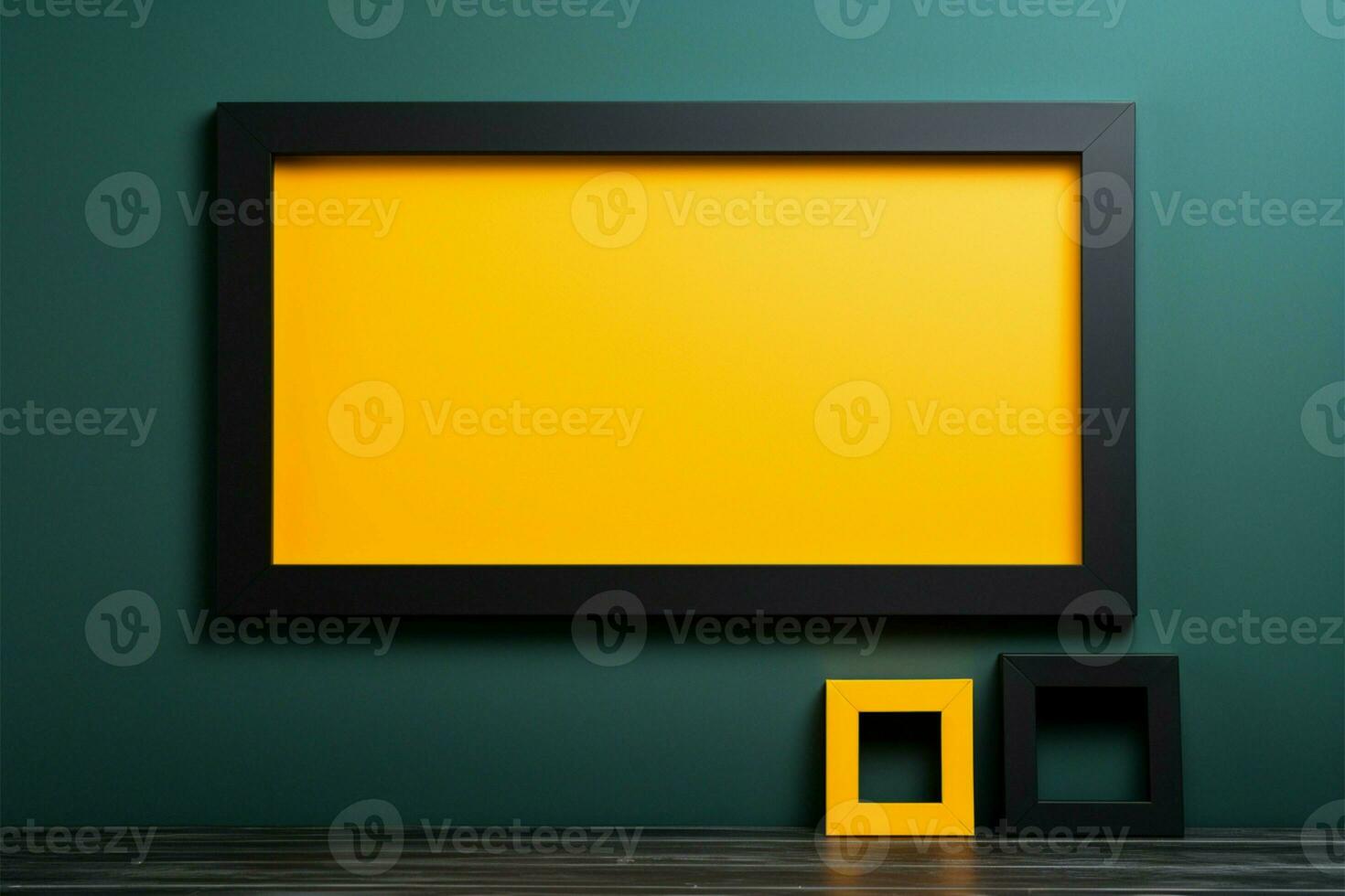 Versatile black frame, flat lay design with ample copy space AI Generated photo