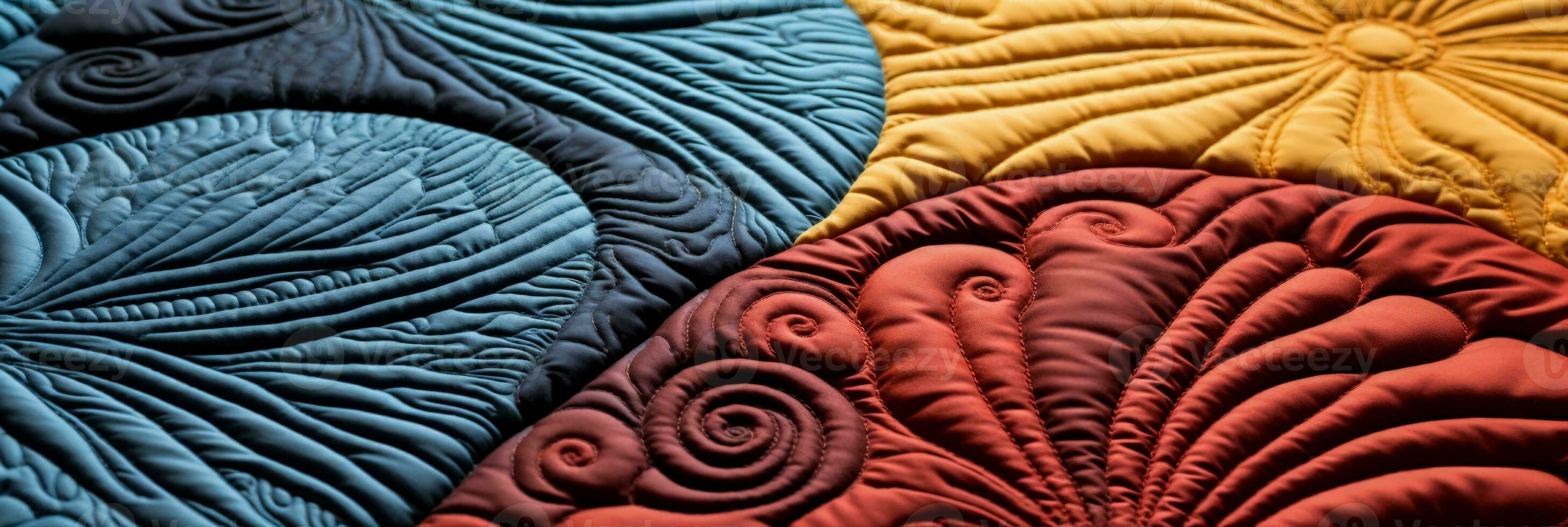 extremo cerca UPS capturar el intrincado patrones de textural acolchado en textiles foto