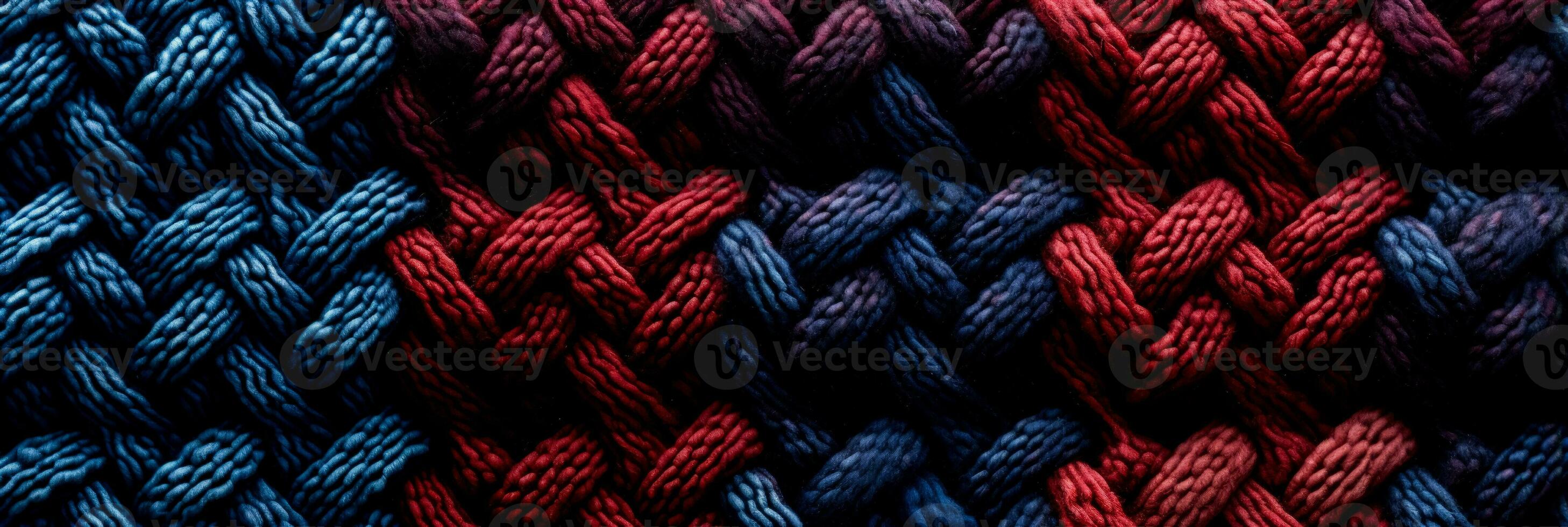 Extreme close up highlighting rich pattern and texture in knitted wool backgrounds photo