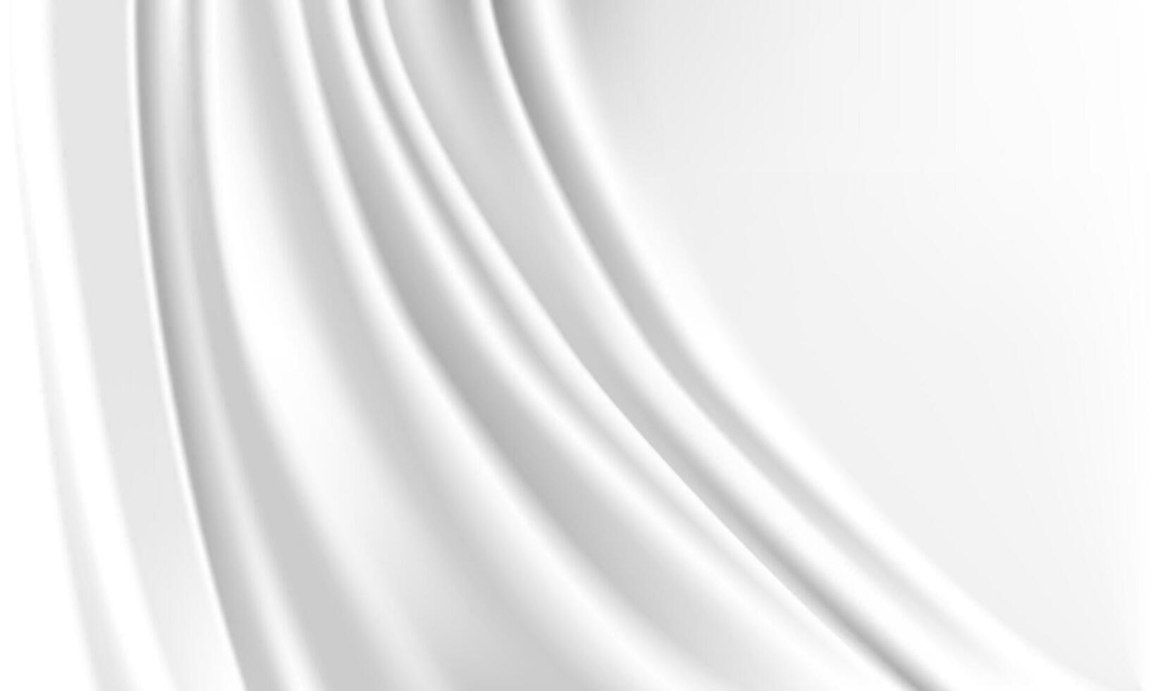 Abstract white fabric wave with blank space luxury background vector