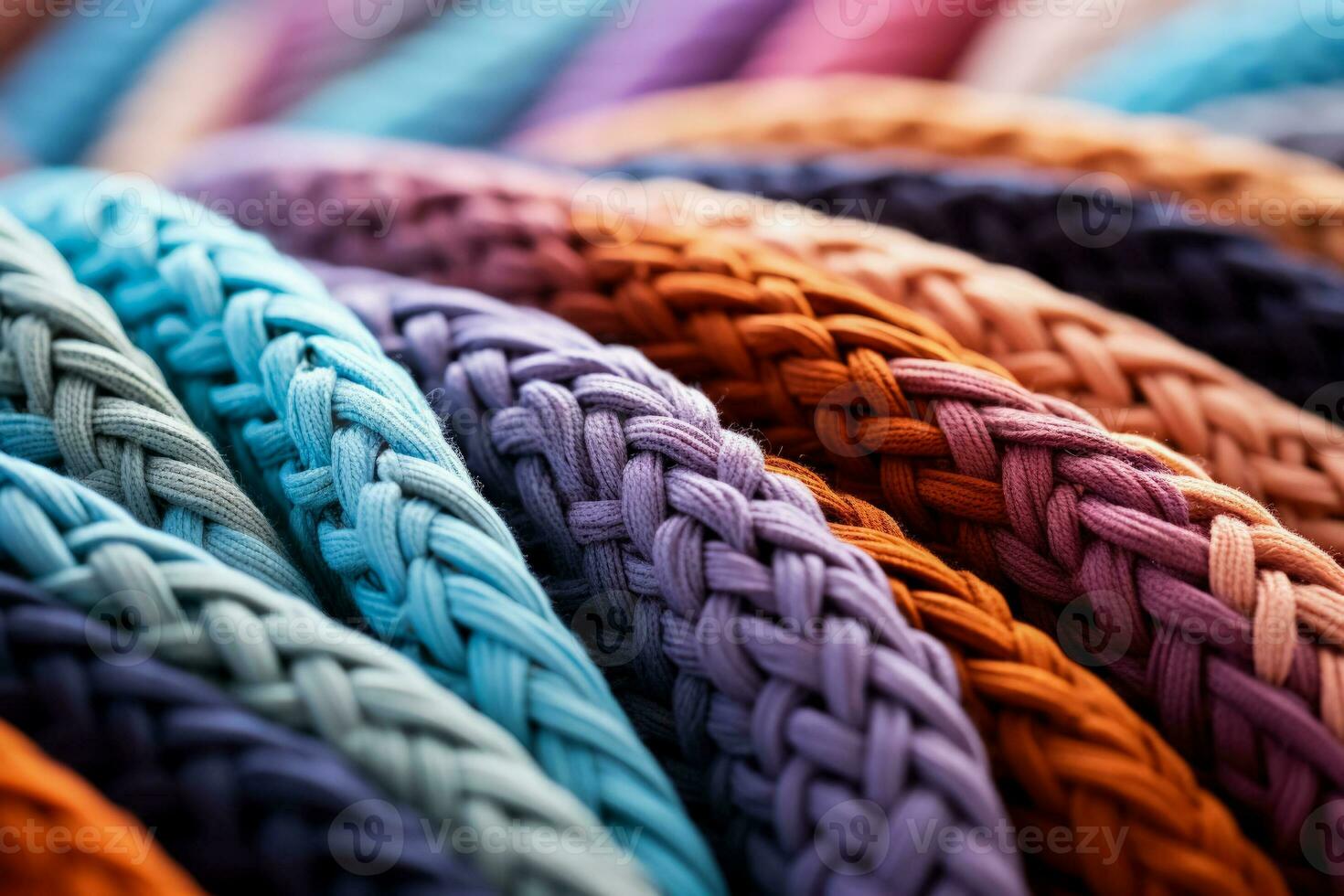 Macro exploration of vibrant geometric patterns in hand woven rugs photo