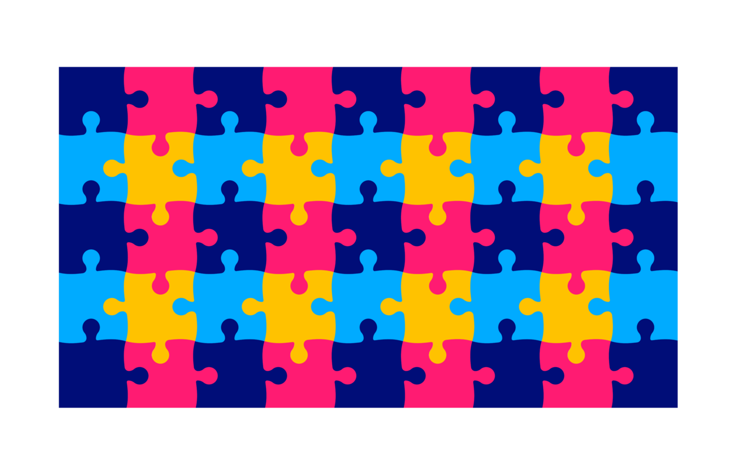 World autism awareness day puzzle pieces pattern background template celebrated in 2 April. use to banner, card, greeting card, poster, book cover, placard, frame, social media post banner template. png