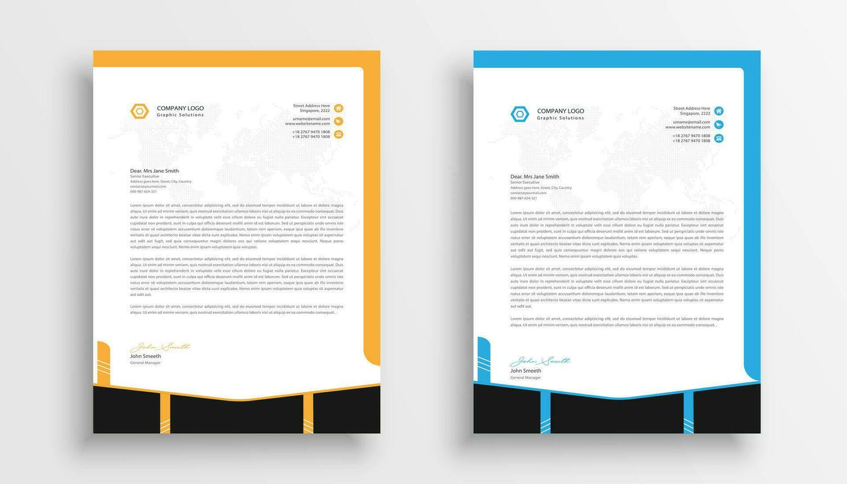 Professional and modern corporate business letterhead design vector