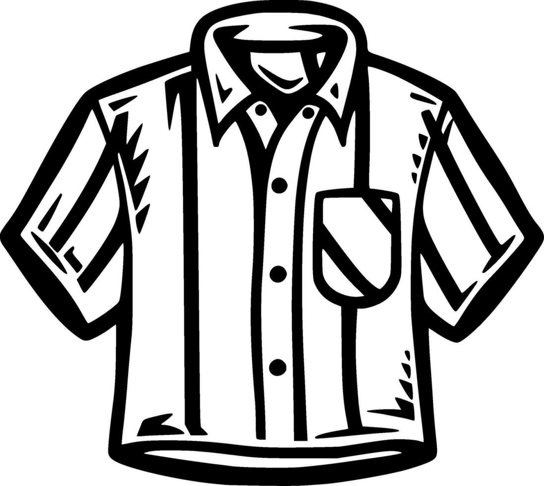 Shirt - Black and White Isolated Icon - Vector illustration