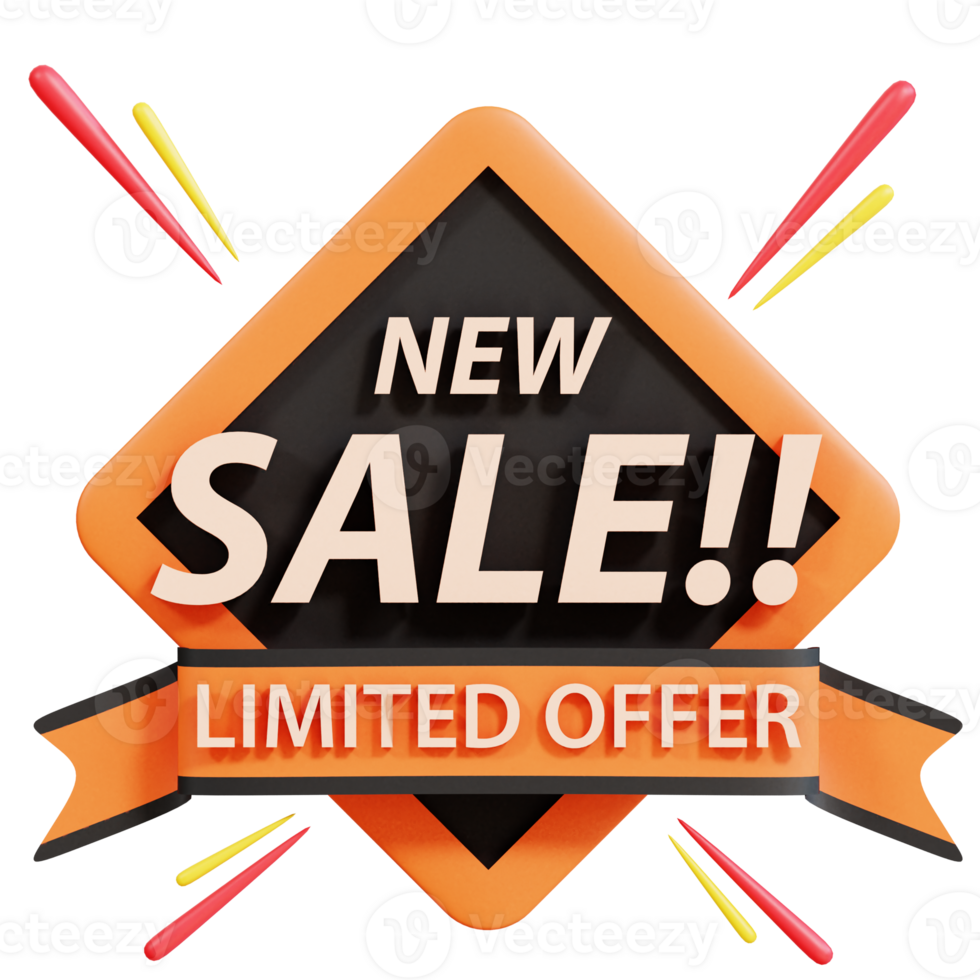 Discount Sale Text 3D Icon png
