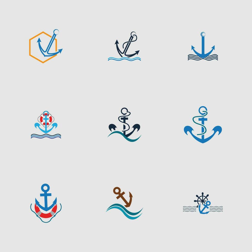 anchor logo and symbol vector