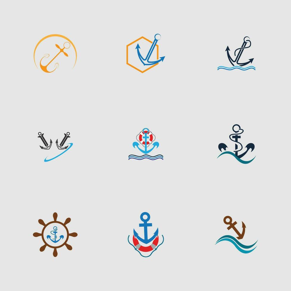 anchor logo and symbol vector