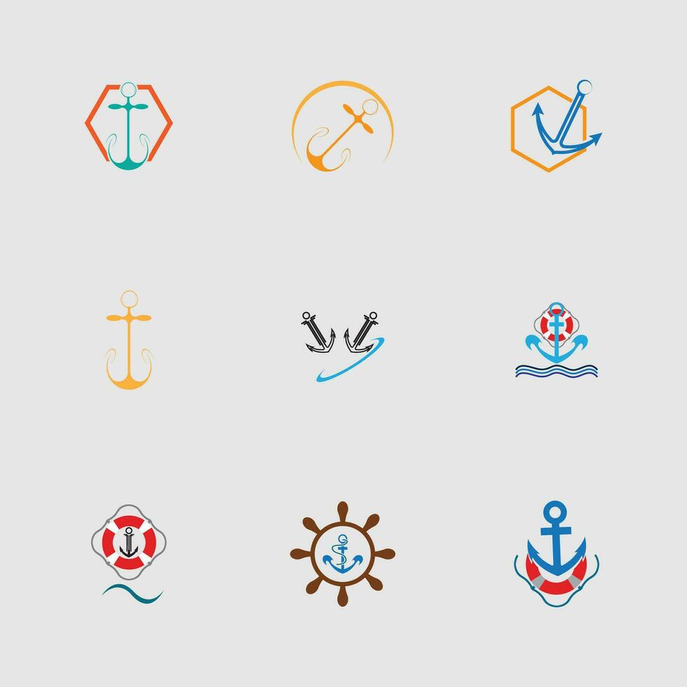 anchor logo and symbol vector