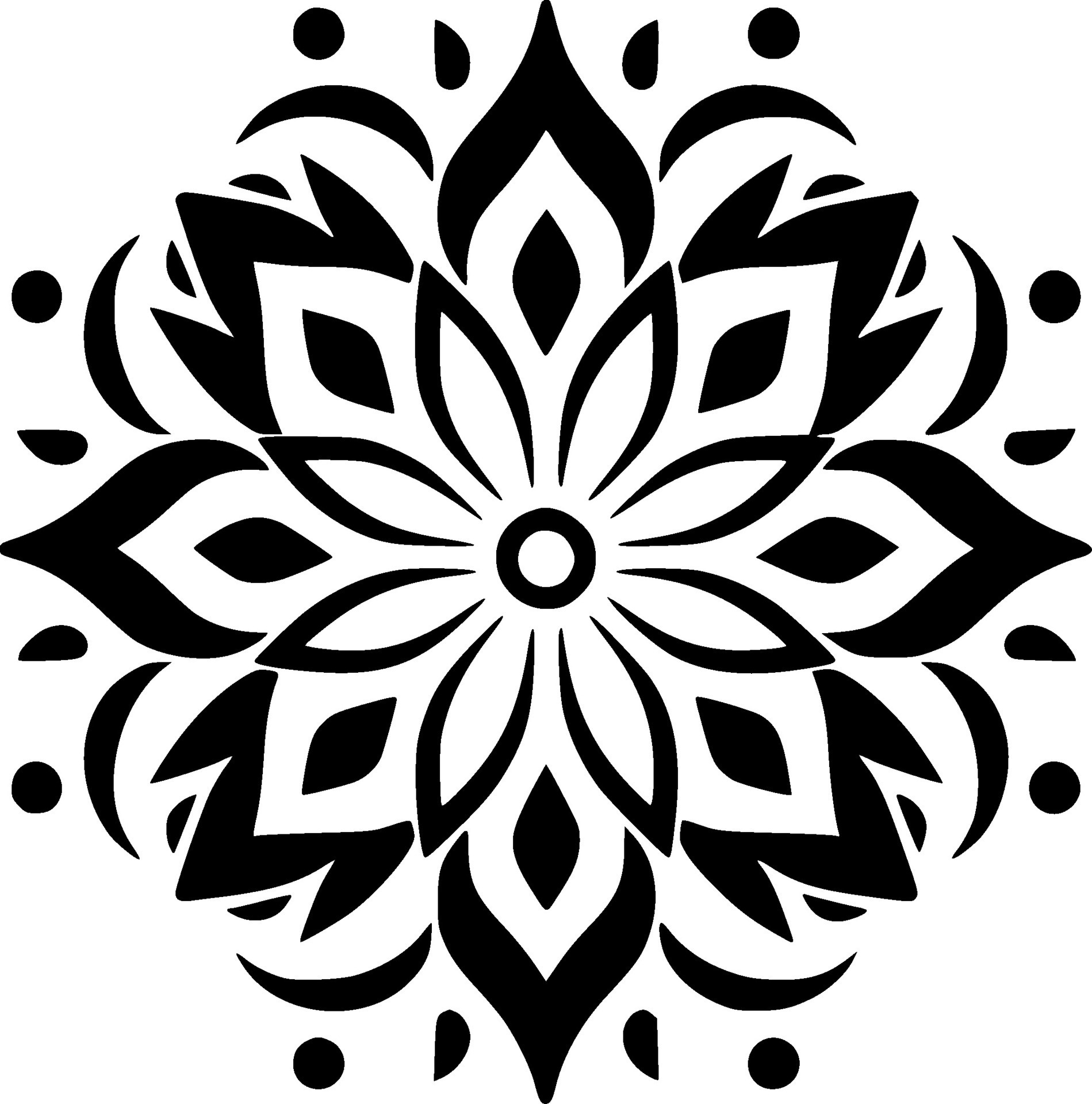 Mandala, Black and White Vector illustration 29364702 Vector Art at ...