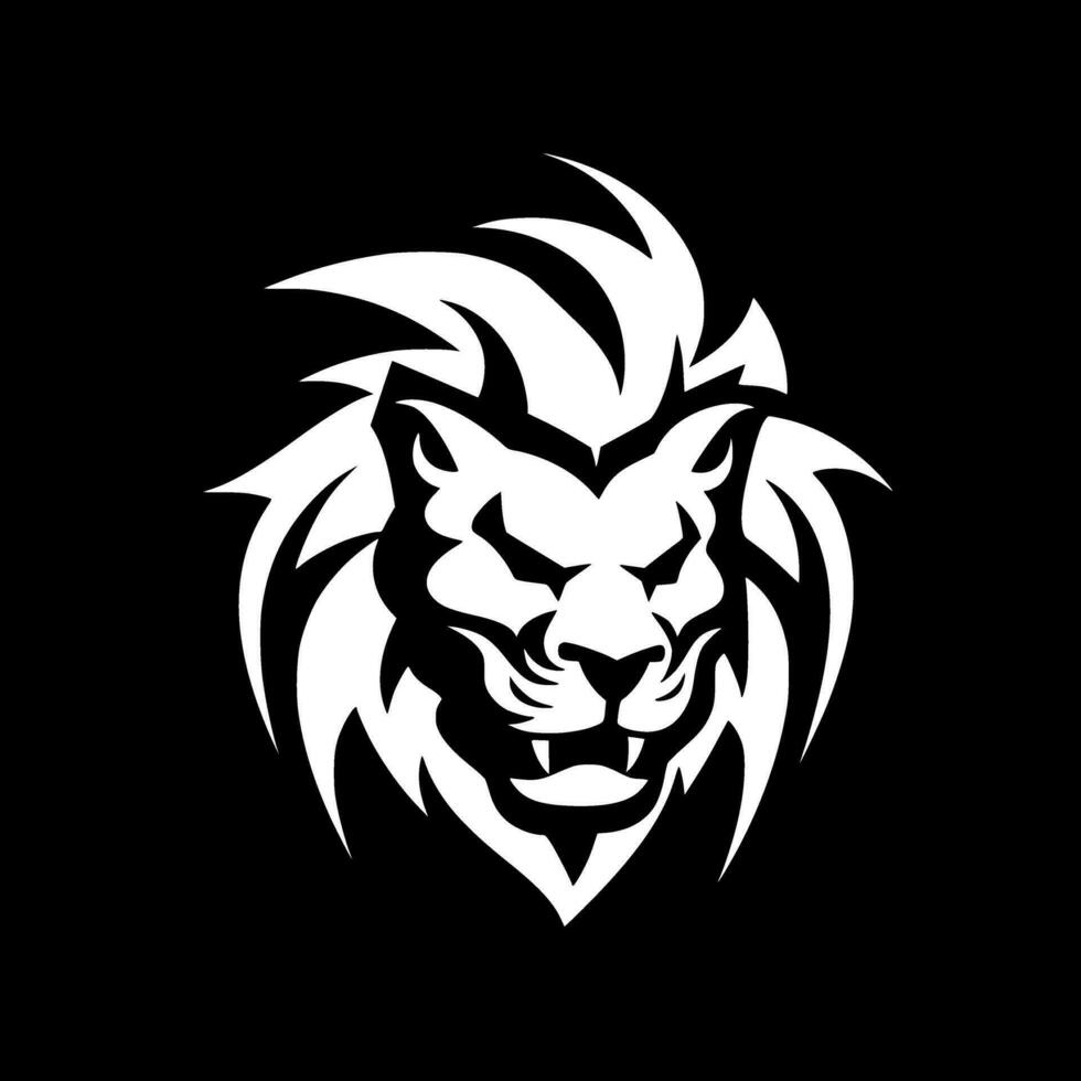 Lion - Black and White Isolated Icon - Vector illustration