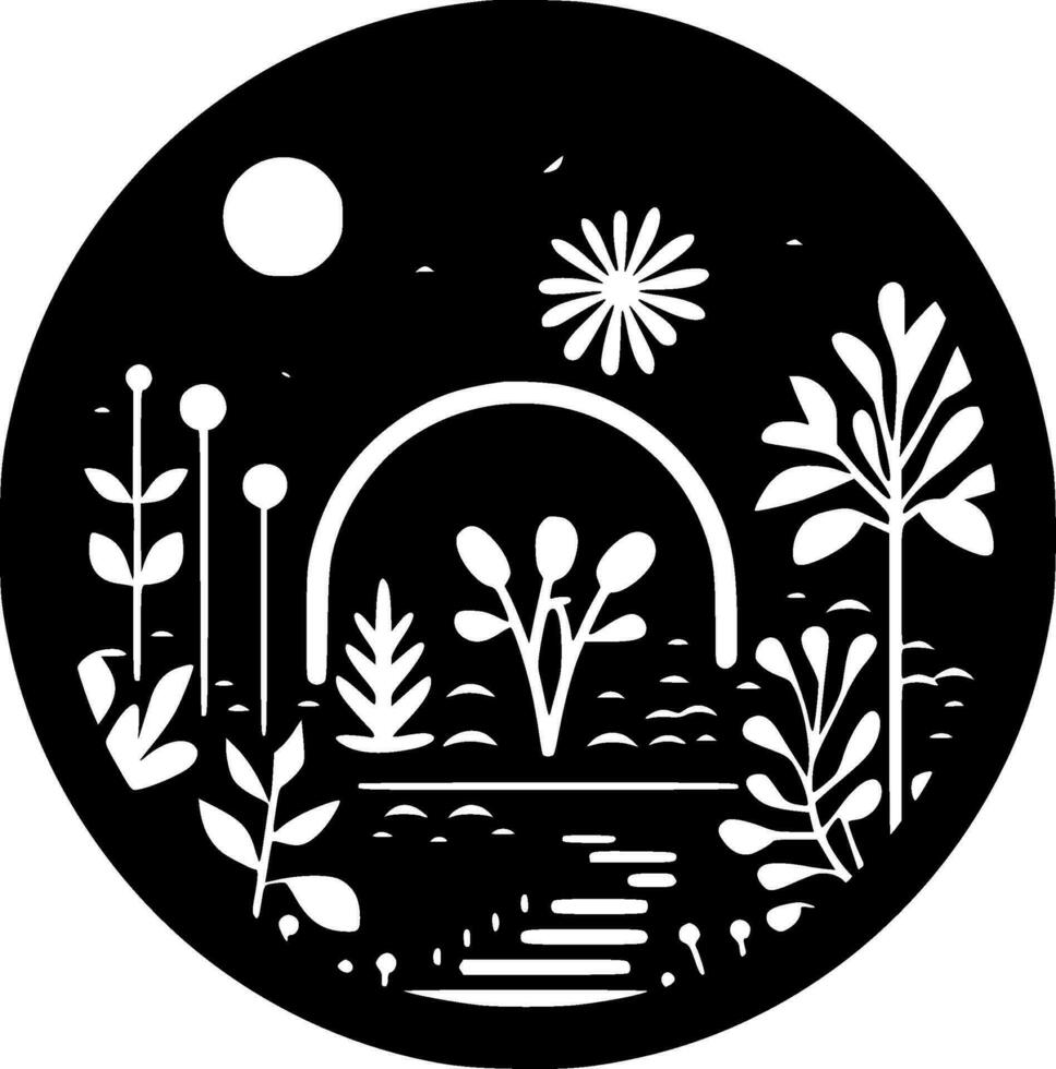 Garden - Minimalist and Flat Logo - Vector illustration