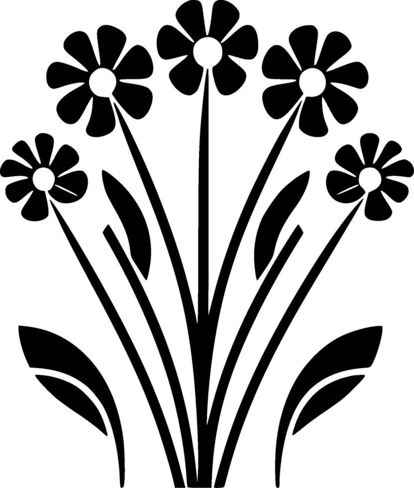 Flowers, Minimalist and Simple Silhouette - Vector illustration